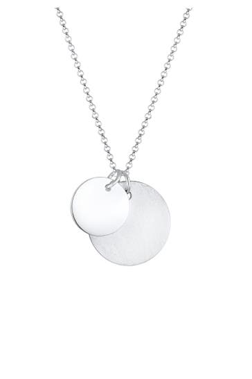 ELLI Kette Duo Erbskette Plättchen Kreis Brushed 925 Silber Silber
