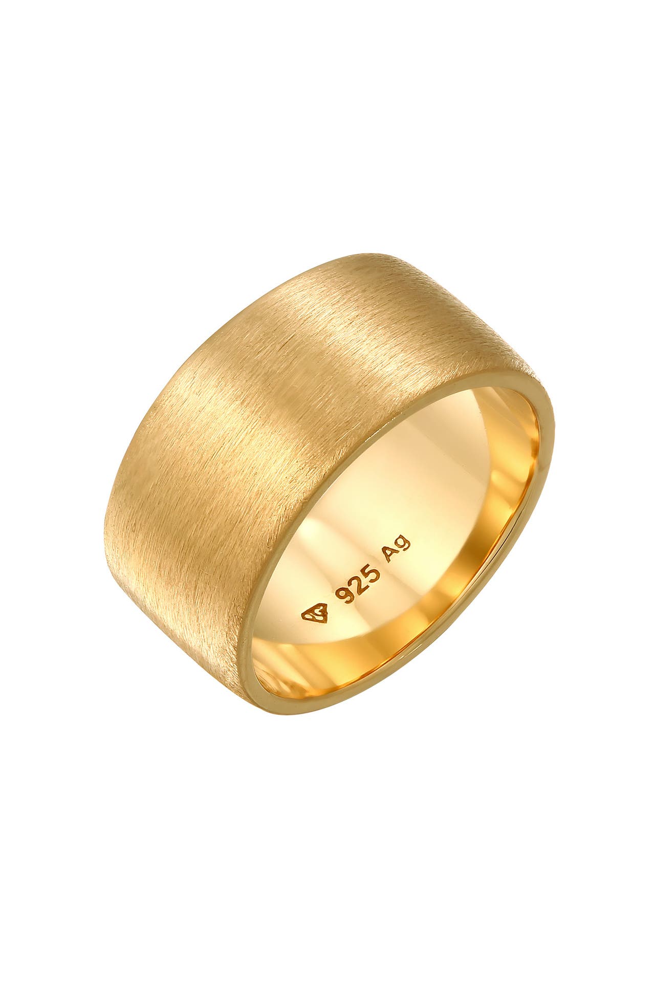 ELLI Ring Bandring Breit Matt Gebürstet Basic 925 Silber Gold, Bild 1