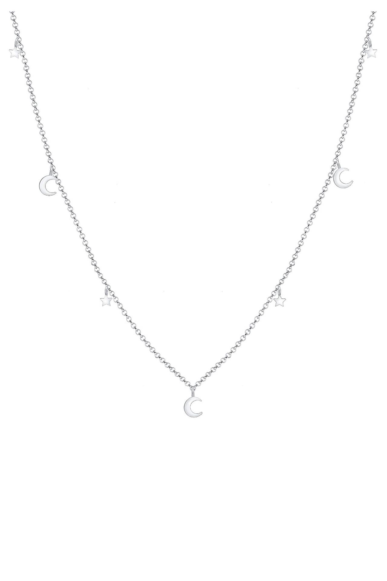 ELLI Kette Sterne und Halbmond Astro Anhänger 925 Silber Silber, Bild 1