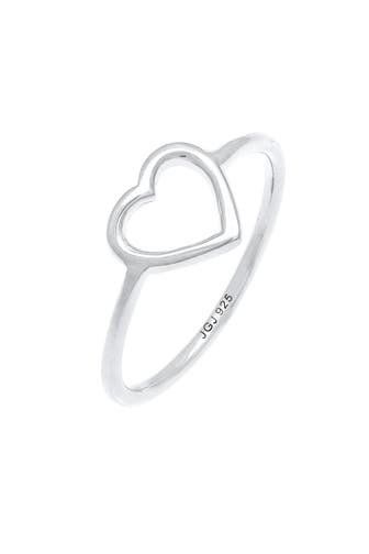 ELLI Ring Herz Liebe Romantik Zart Filigran 925 Silber Silber