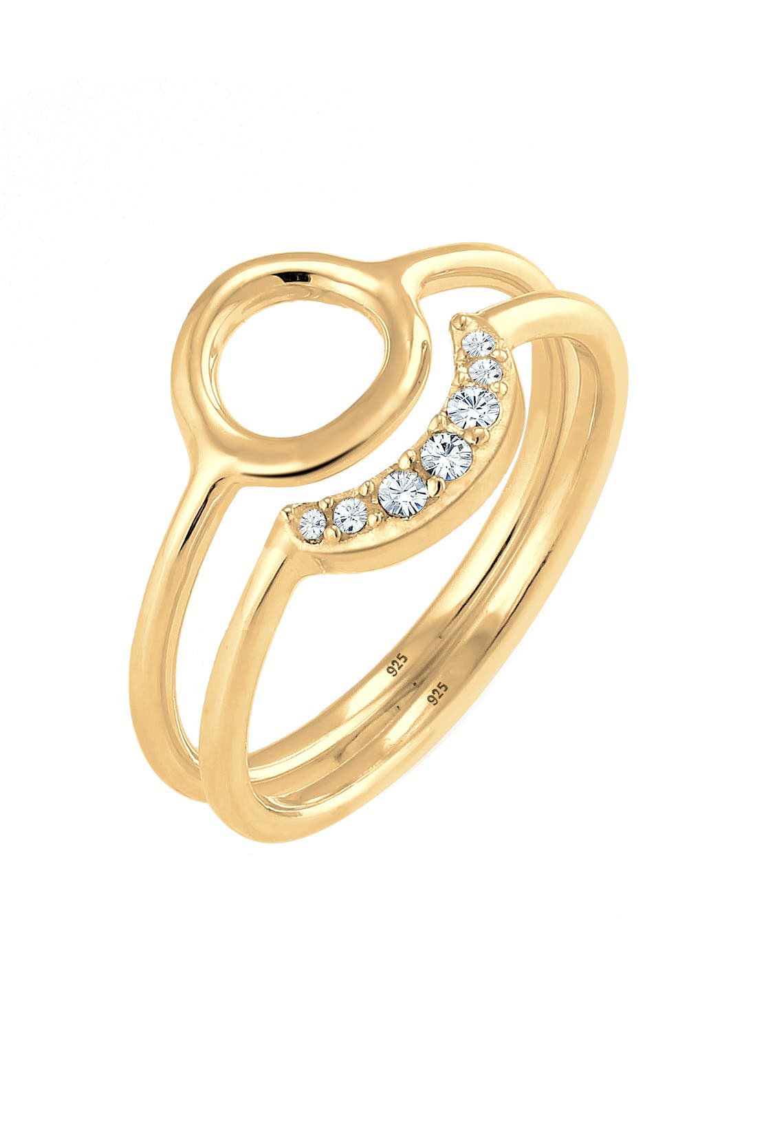 ELLI Ring Mond mit Kristallen von Swarovski®925 Silber vergoldet Gold, Bild 1