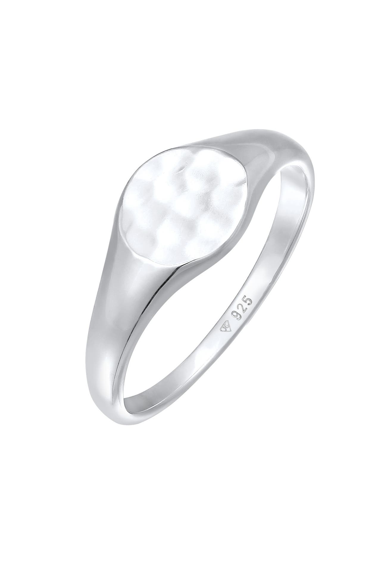 ELLI Ring Siegelring Hammerschlag Trend 925 Silber Silber, Bild 1
