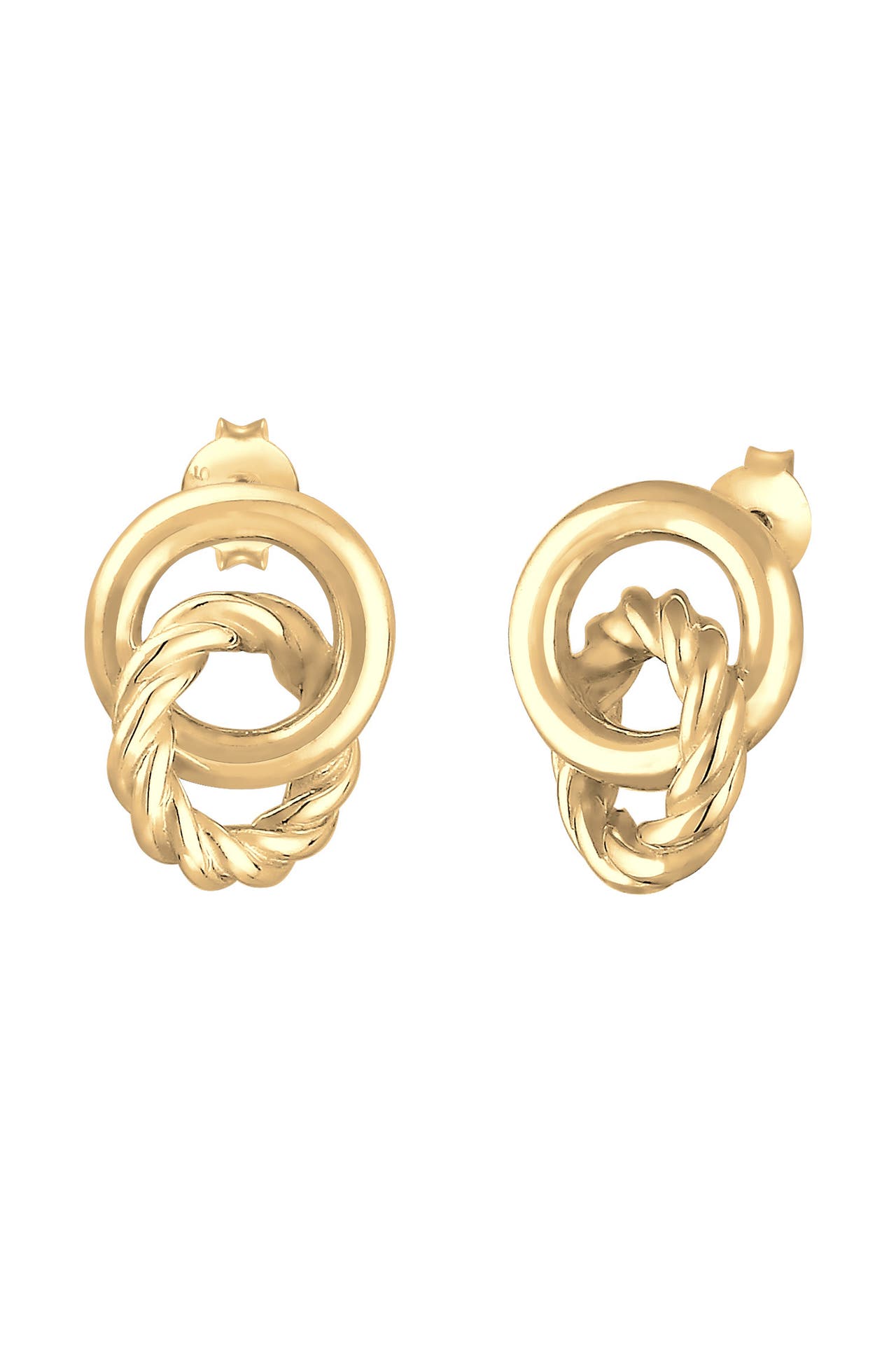 ELLI Ohrringe Ohrstecker Kreis Knoten 925 Sterling Silber Gold, Bild 1