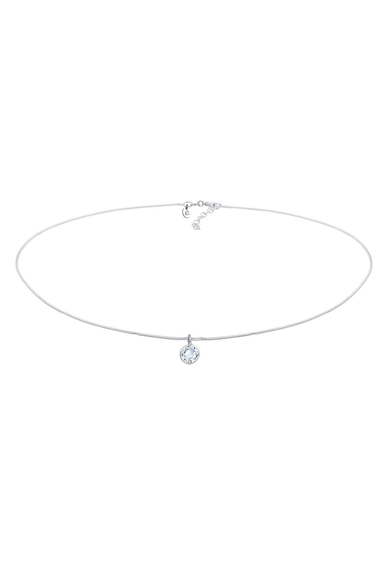 ELLI PREMIUM Kette Choker mit Glas Kristalle Weiß 925 Sterling Silber Silber, Bild 1