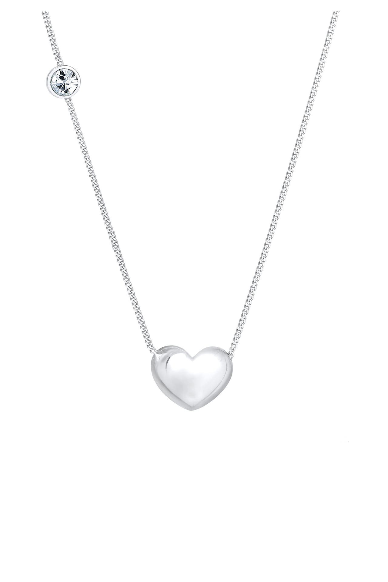 ELLI Kette Herz Solitär Kristalle 925 Silber Silber, Bild 1