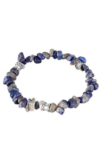 KUZZOI Armband Herren Lapis Lazuli Vintage Bead 925 Silber Silber
