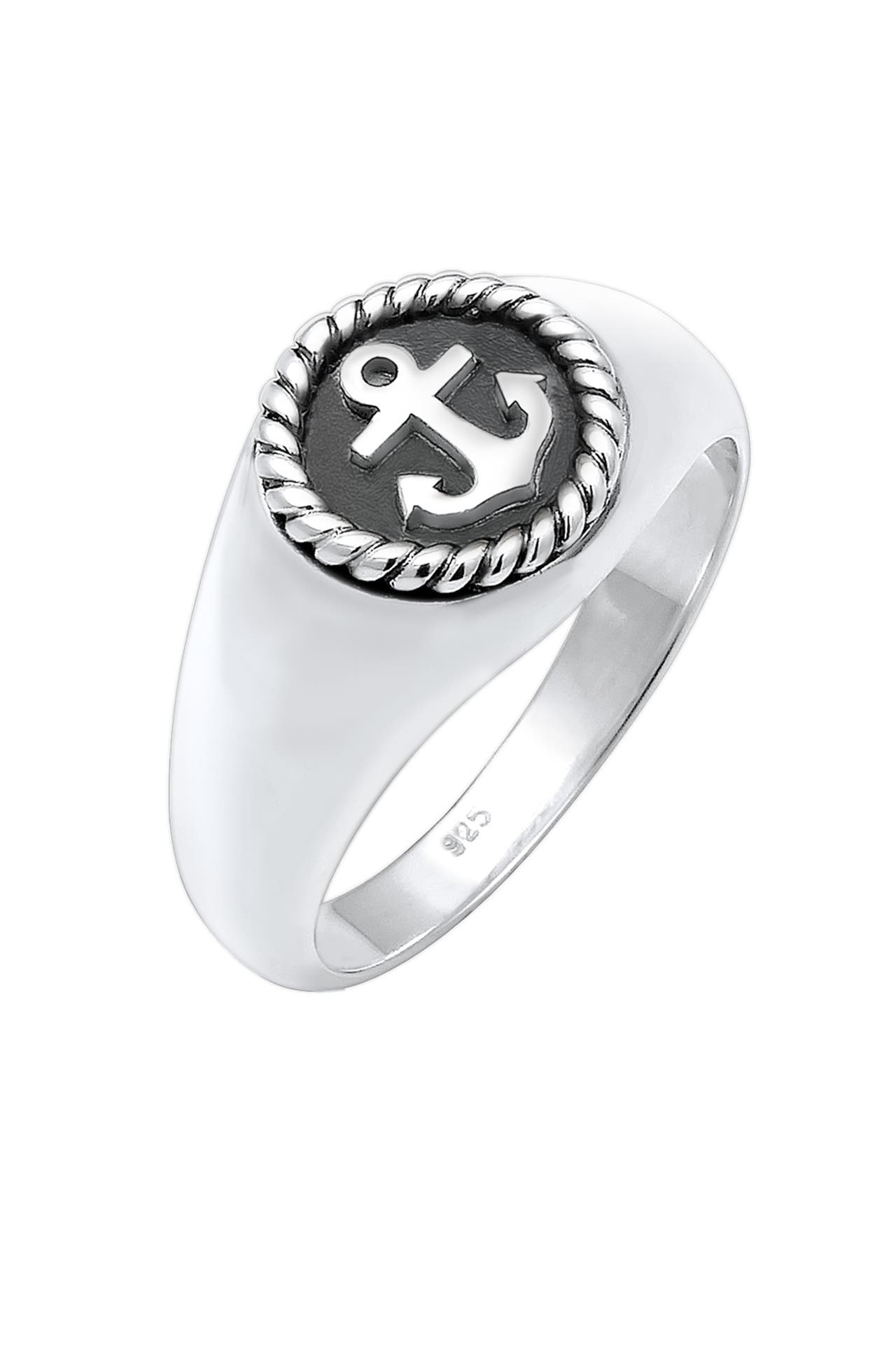 KUZZOI Ring Siegelring Anker 925 Sterling Silber Silber, Bild 1