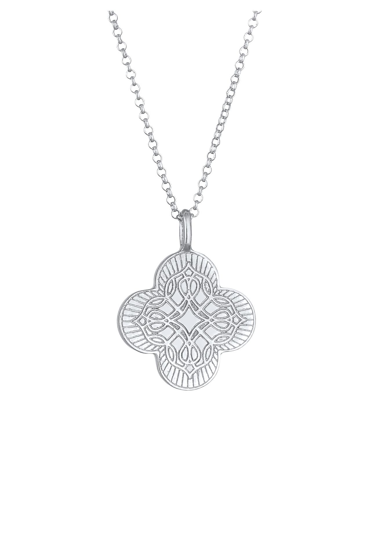 ELLI Kette Kreuz Ornament Coin Vintage 925 Silber Silber, Bild 1