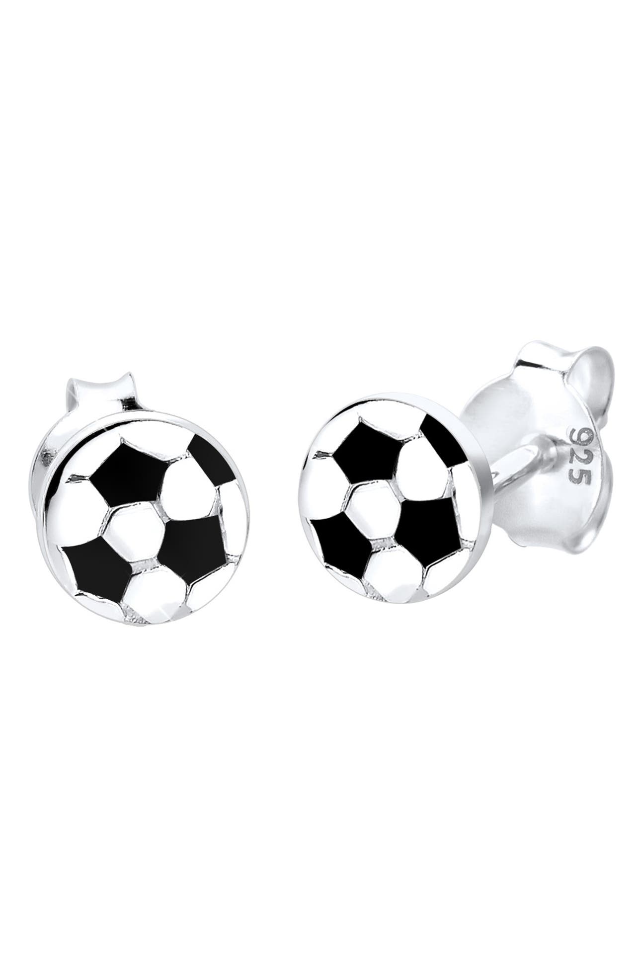 ELLI Ohrringe Fußball WM Emaille EM Sport Meisterschaft Silber Schwarz, Bild 1