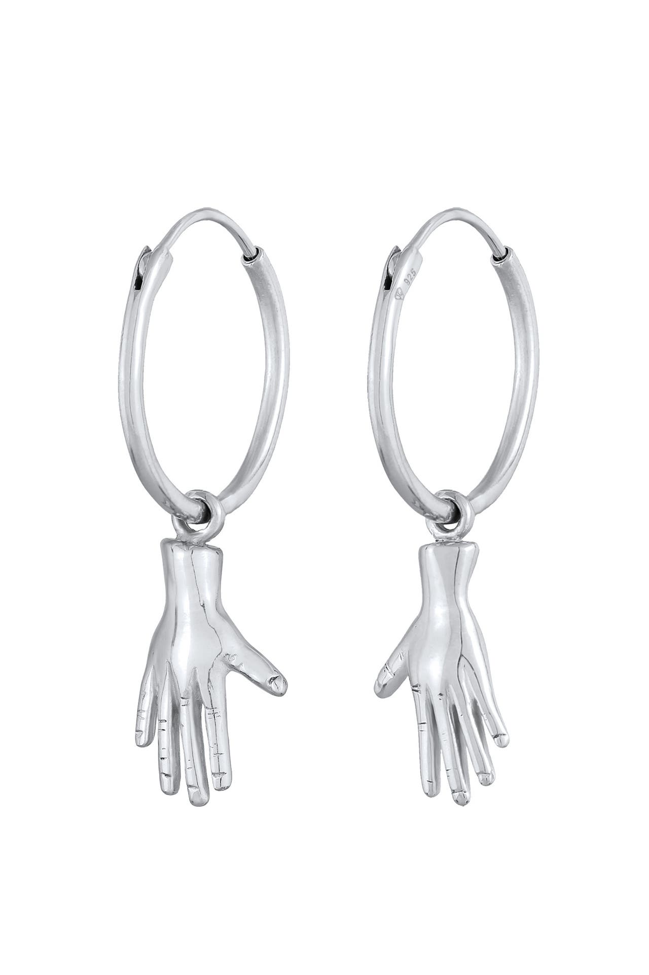 ELLI Ohrringe Creolen Hand Symbol 925 Silber Silber, Bild 1
