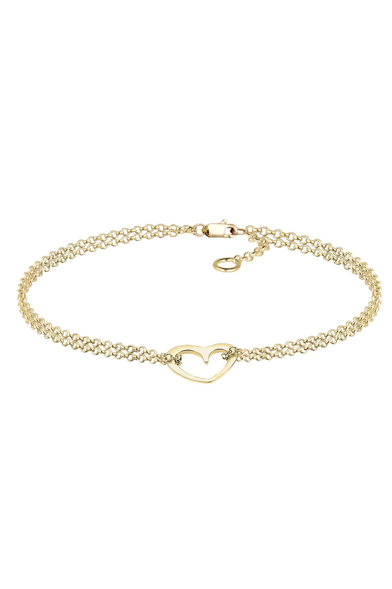 ELLI PREMIUM Armband Herz Zweireihig Valentin 375 Gelbgold Gold, Bild 1