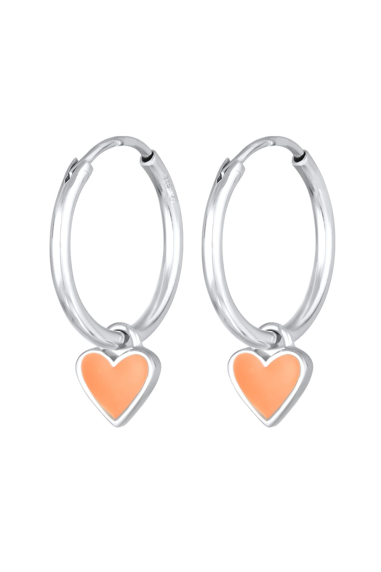 ELLI Ohrringe Creolen Herz Love Emaille 925 Silber Orange, Bild 1