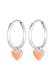 Ohrringe Creolen Herz Love Emaille 925 Silber Orange