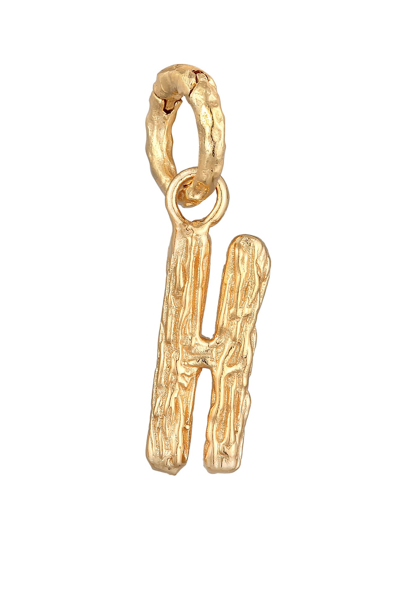 ELLI Anhänger Buchstabe H Organic Look 925 Silber vergoldet, Bild 1