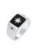 Ring Herren Siegelring Emaille Stern Basic 925er Silber Silber