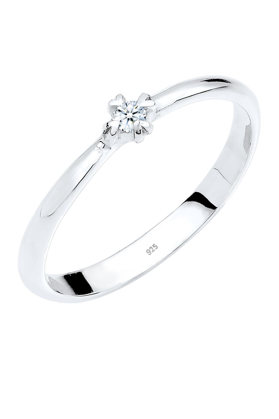 ELLI DIAMONDS Ring Solitär Verlobung Diamant 0.03 ct. 925 Silber Weiß, Bild 1