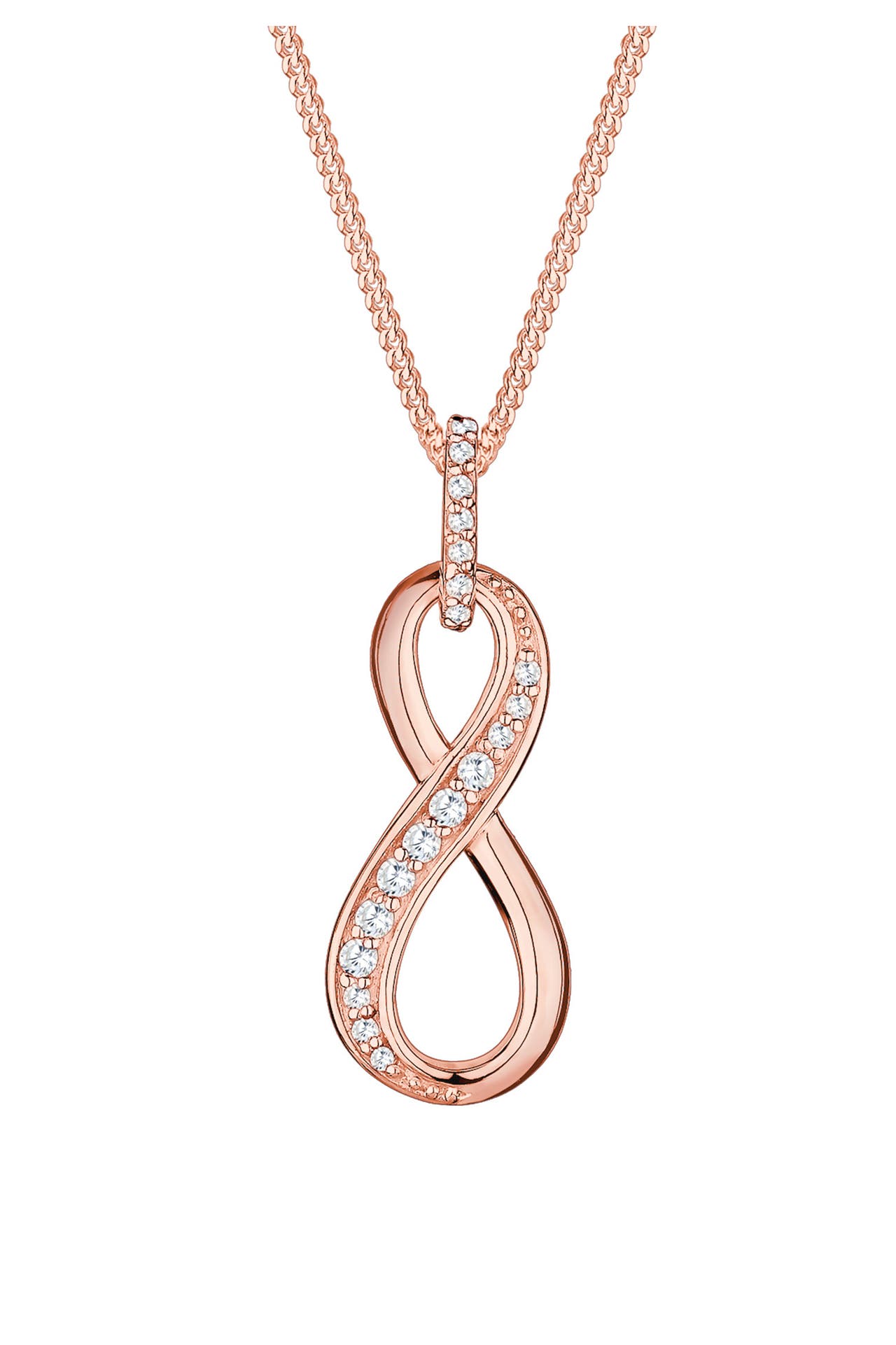 ELLI Kette Infinity Love Symbol Zirkonia 925 Silber Rosegold, Bild 1