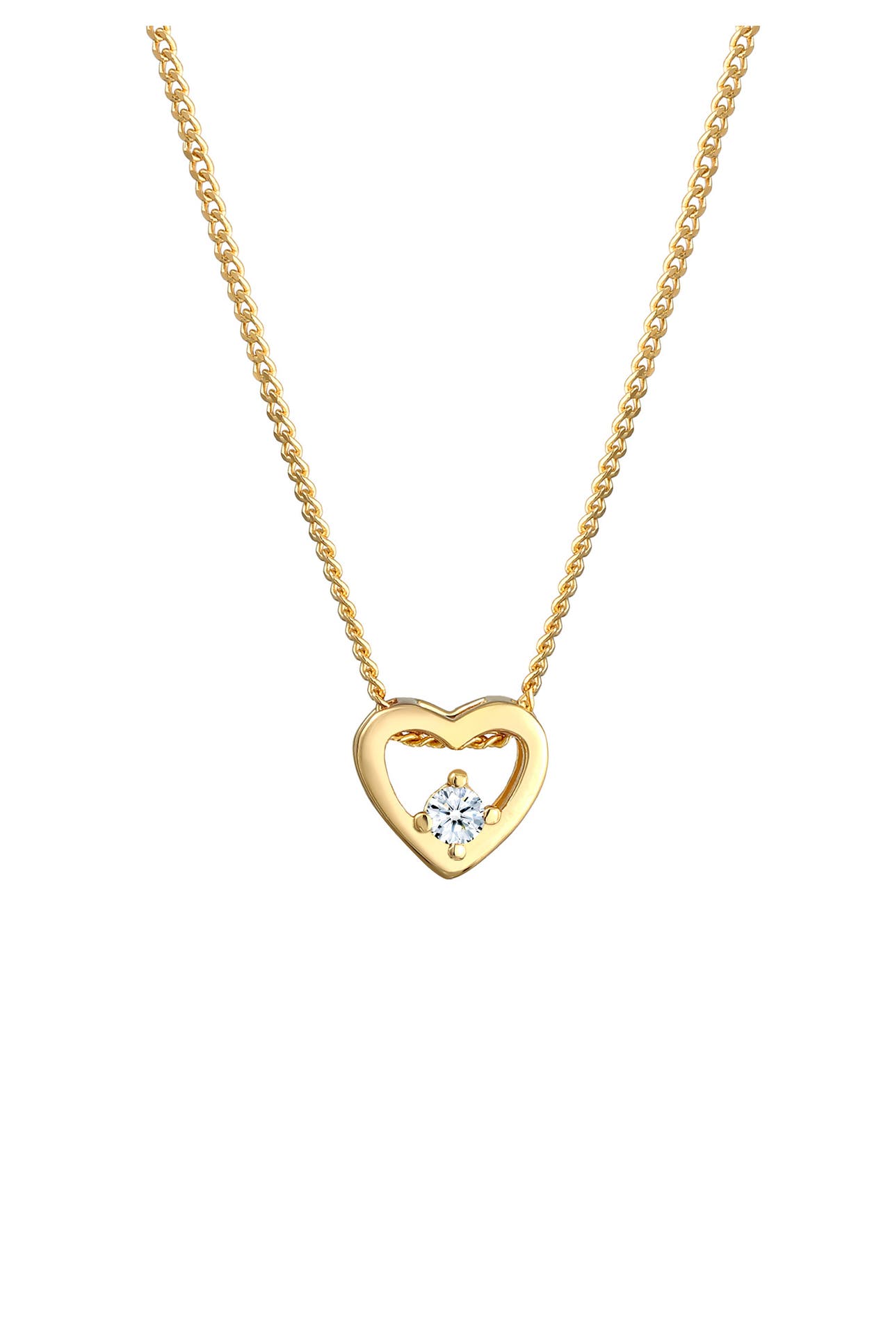 ELLI DIAMONDS Kette Herz Diamant Weiß Brillantschliff (0.03 ct) 585 Gelbgold Gold, Bild 1