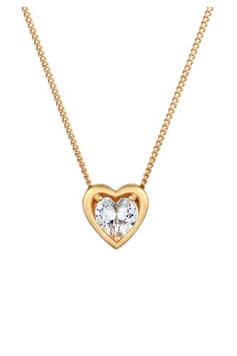 ELLI Kette Anhänger mit Herz Love Zirkonia 925 Silber Gold