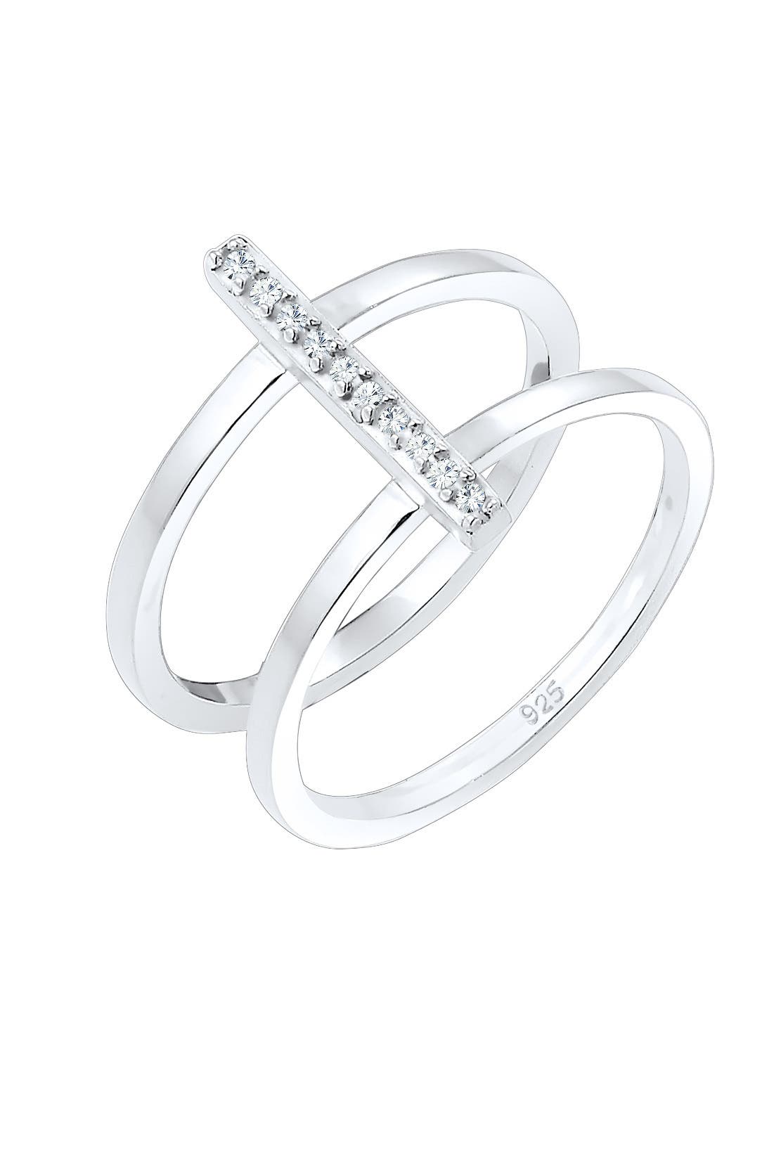 ELLI Ring GLas Kristalle Weiß 925 Sterling Silver, Bild 1