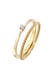 Ring Diamant (0.03 ct.) Kordel 2er Ring Set 925 Silber Gold