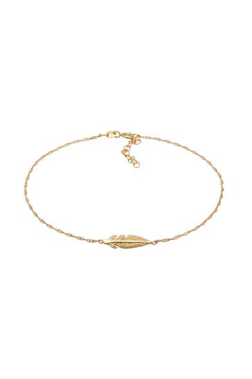 ELLI Fusskettchen Feder Festival Boho 925 Silber Gold