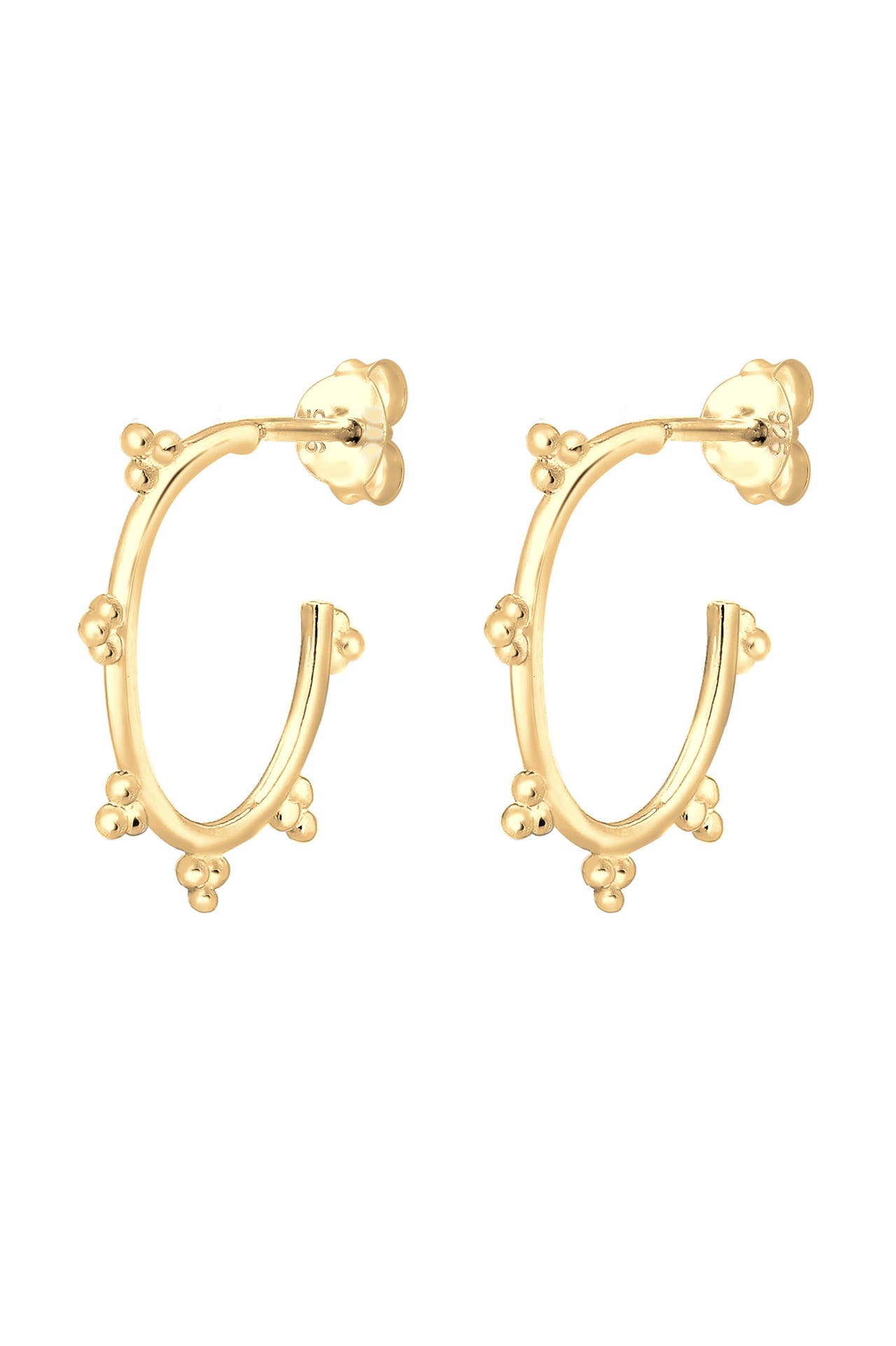 ELLI Ohrringe Creole Geo Look Basic Kugeln Blogger 925er Silber Gold, Bild 1