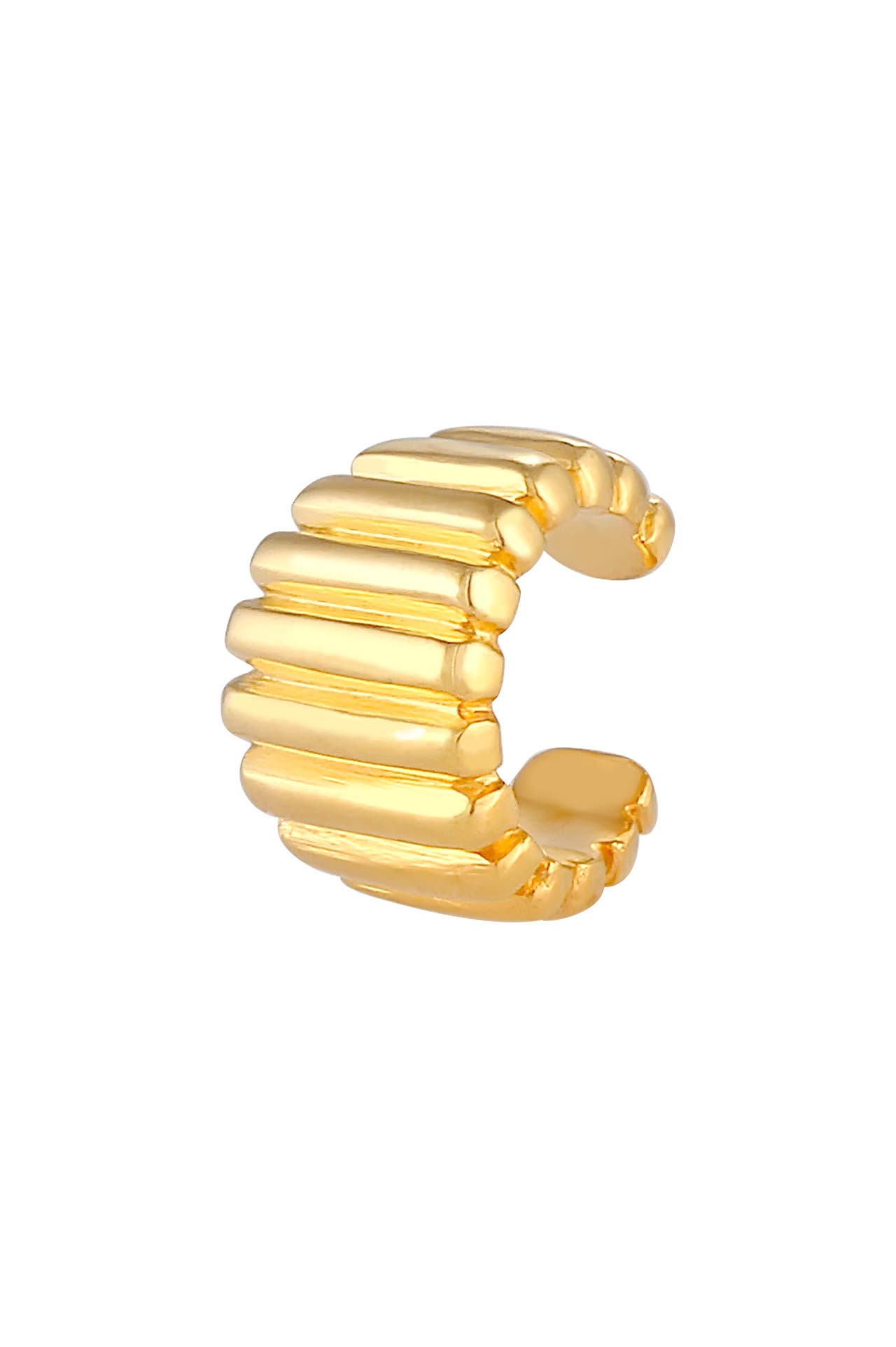 ELLI Ohrringe Earcuff Ohrklemme Single Relief Gerillt 925 Silber Gold, Bild 1