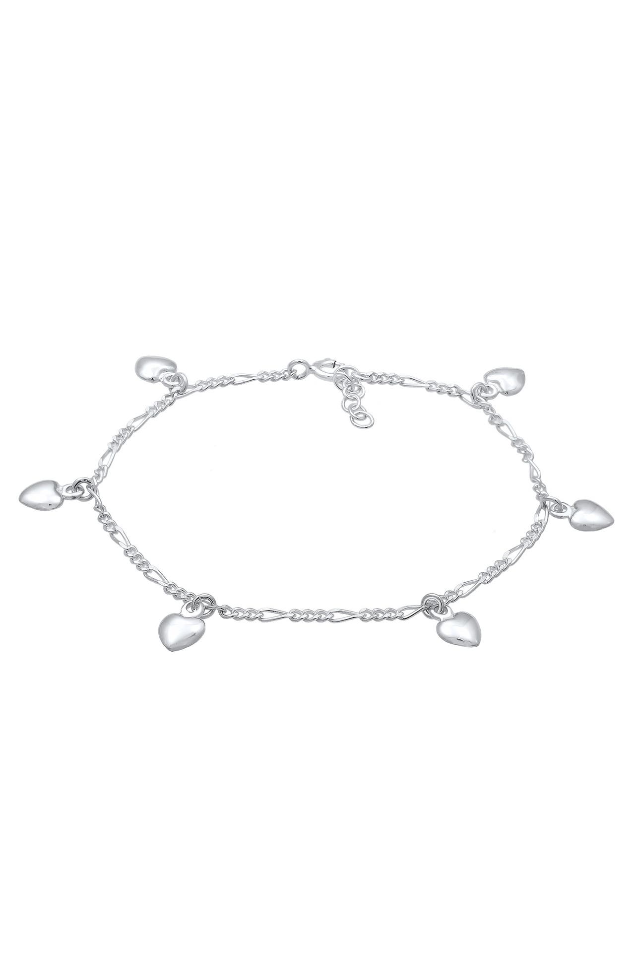 ELLI Armband Bettelarmband Figaro Herz Anhänger 925er Silber Silber, Bild 1