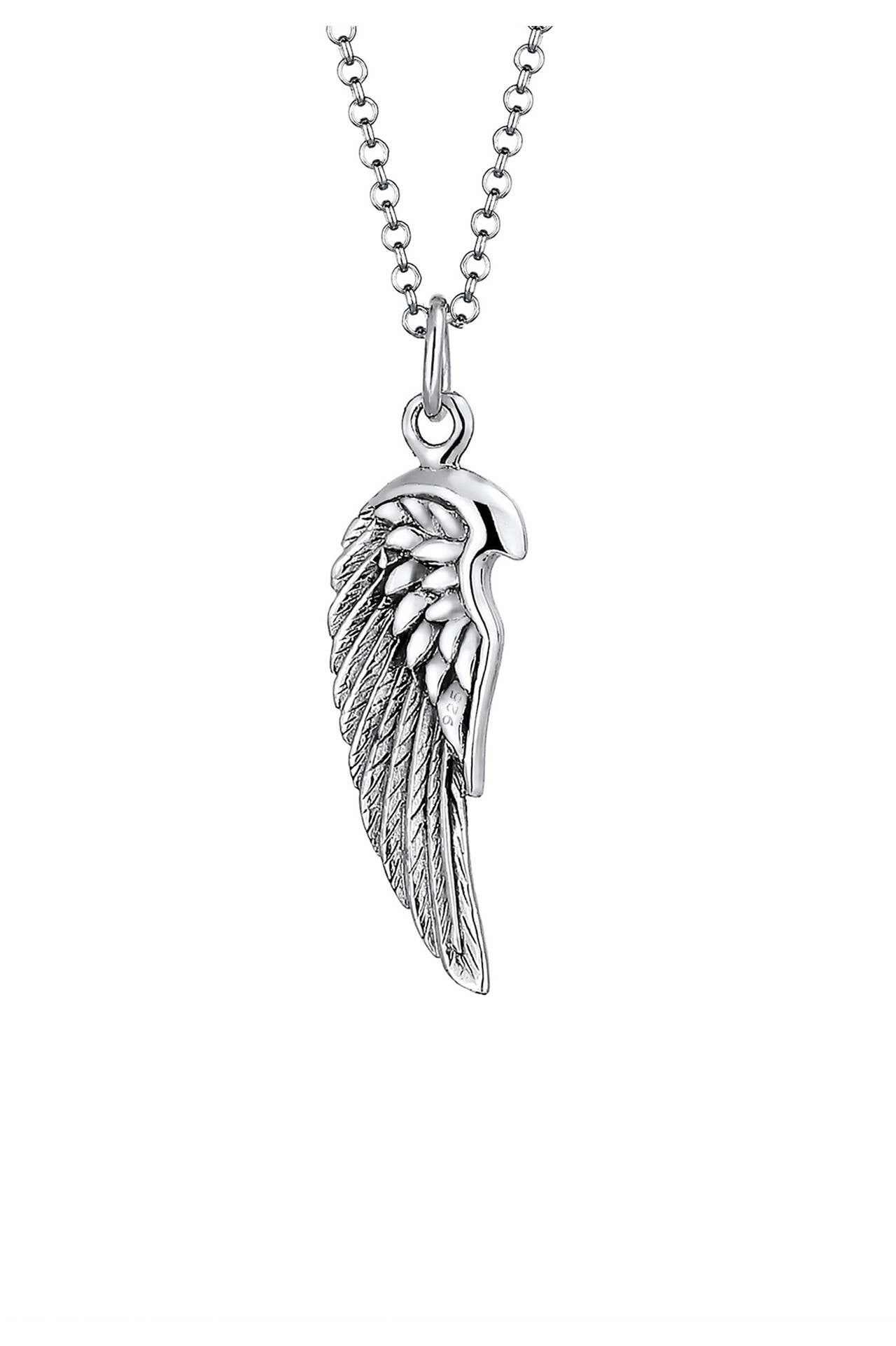 KUZZOI Halskette Herren Flügel Feder Boho 925 Silber, Bild 1