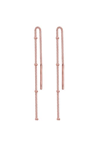 ELLI Ohrringe Hänger Durchzieher Kugel Minimal Basic 925 Silber Rosegold