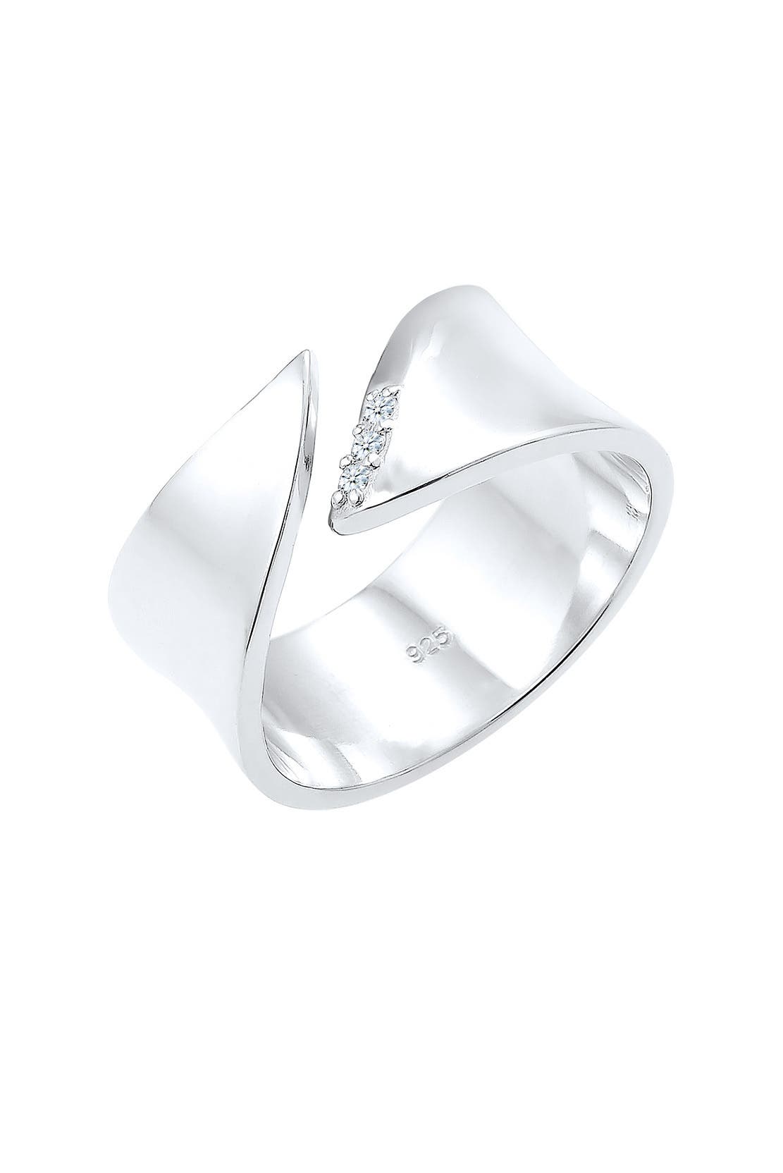 ELLI DIAMONDS Ring Wickelring Diamant Weiß Brillantschliff (0.045 ct) 925 Sterling Silber, Bild 1