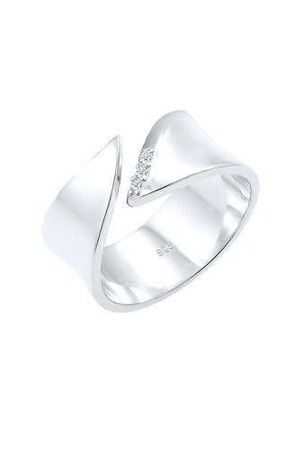 ELLI DIAMONDS Ring Wickelring Diamant Weiß Brillantschliff (0.045 ct) 925 Sterling Silber