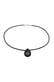 Kette Choker Satin Türkis Edelstein Tropfen 925 Silber Schwarz