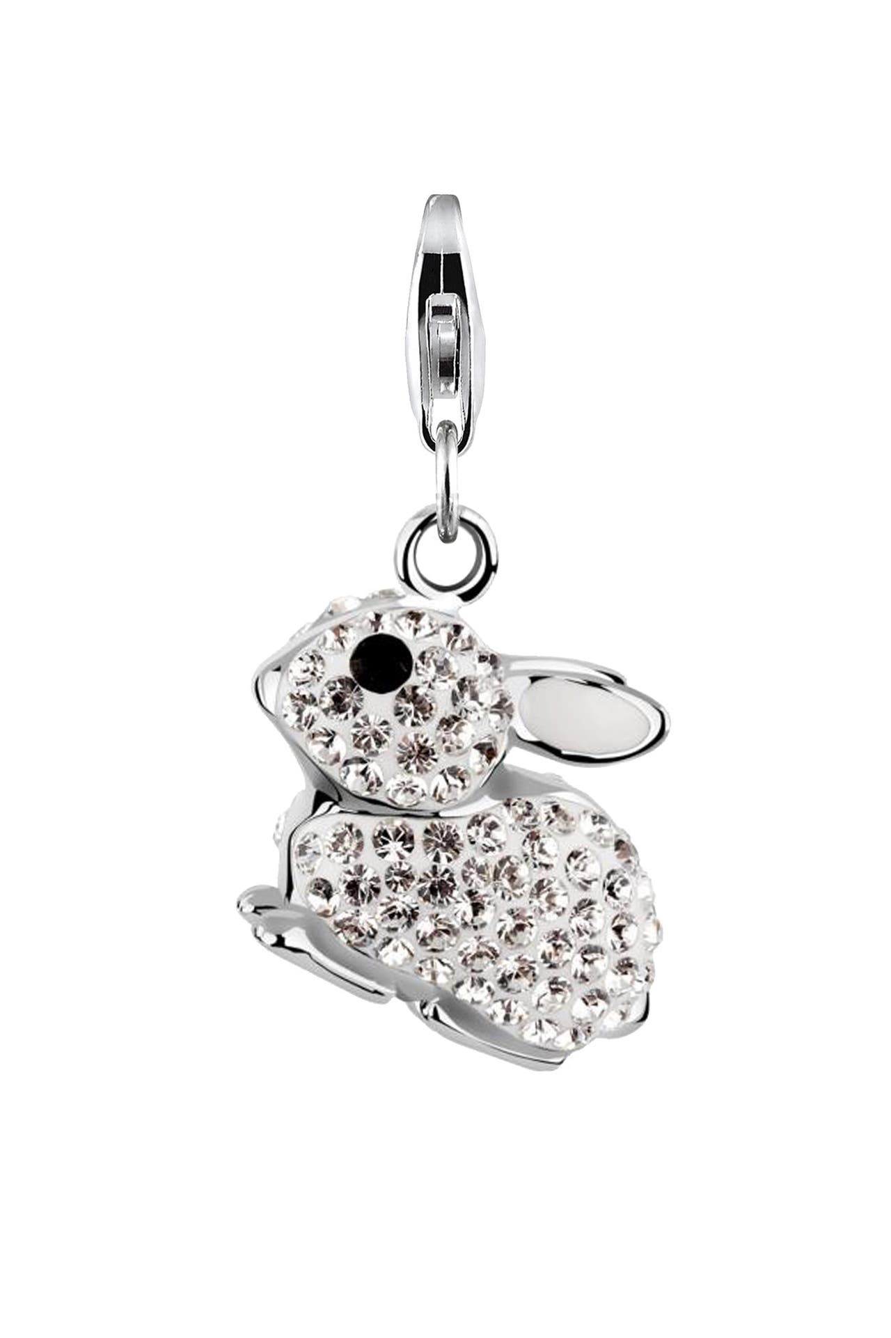 NENALINA Charm Anhänger Hase 925 Silber, mit Kristallen von Swarovski®, Bild 1