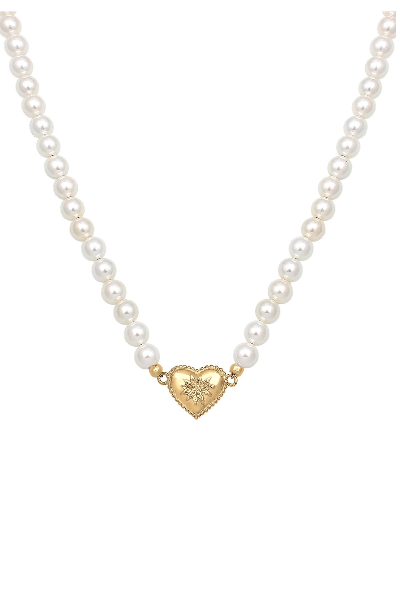 ELLI Kette Elli Perle Herz Edelweiss 925 Silber Gold, Bild 1