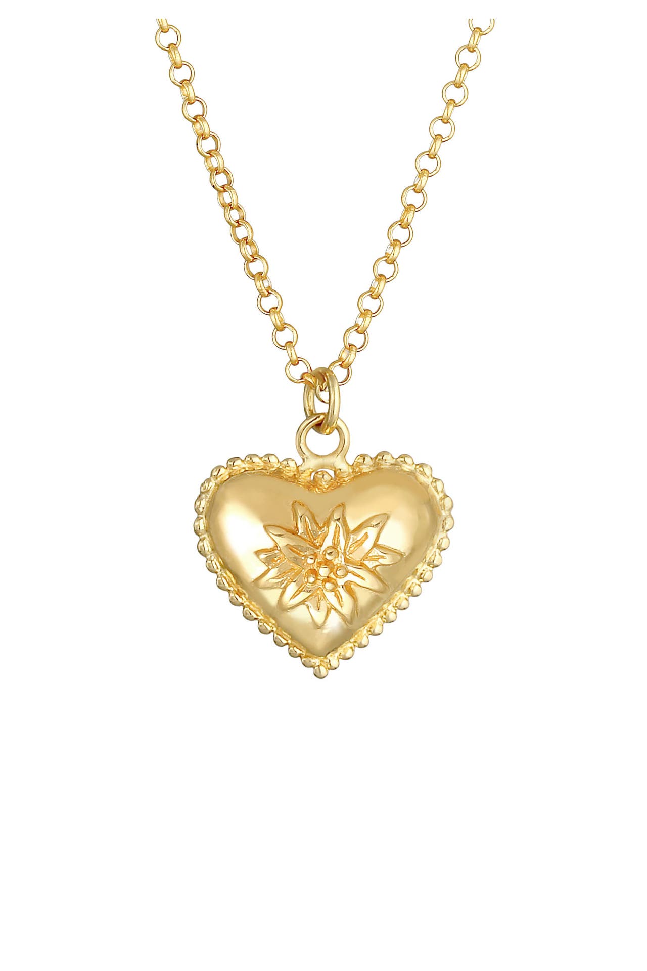 ELLI Kette Elli Halskette Edelweiss Herz Dirndl Look 925 Silber Gold, Bild 1