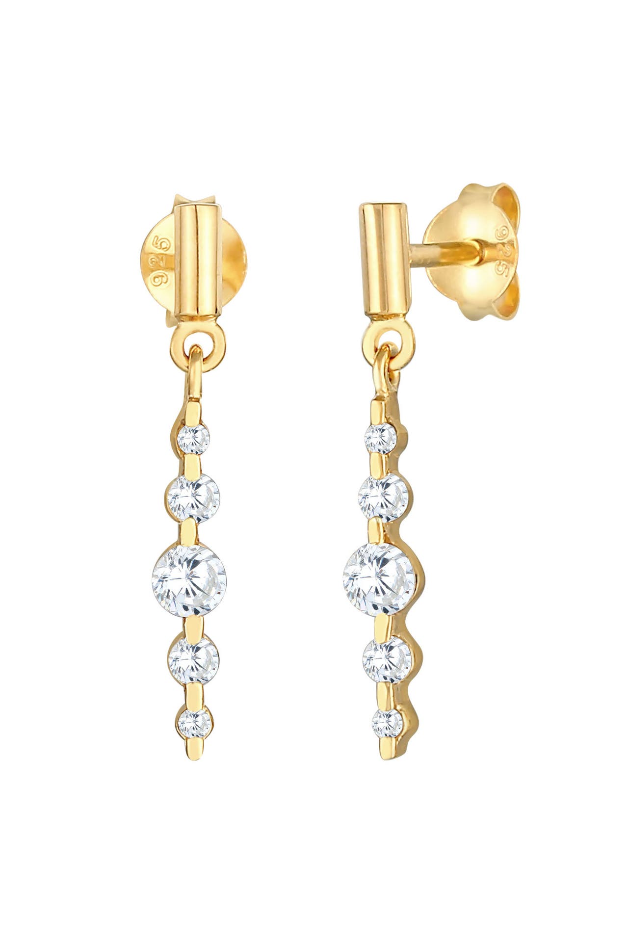 ELLI Ohrringe Ohrstecker Klassisch Zirkonia Glamour 925 Silber Gold, Bild 1