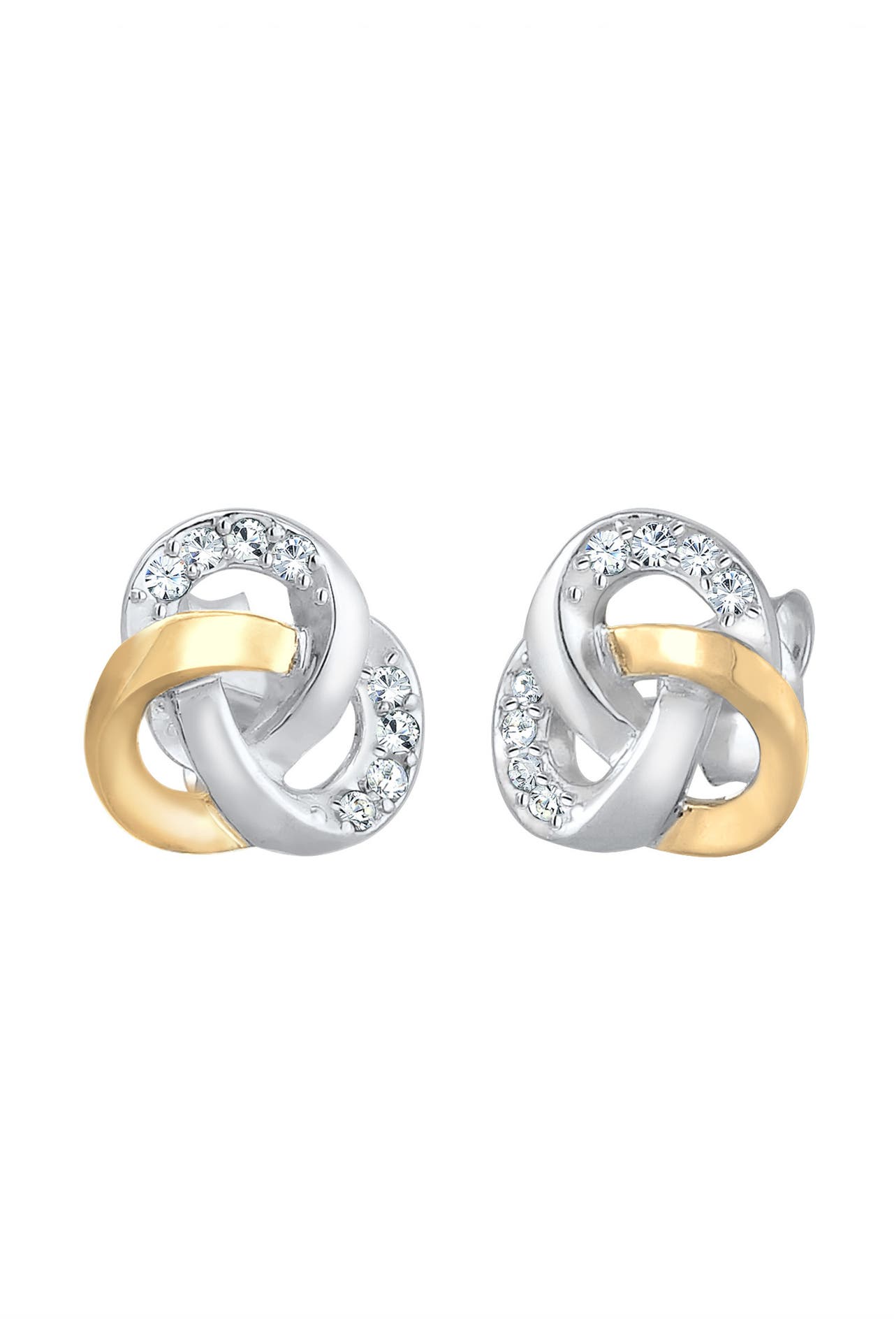 ELLI Ohrringe Ohrstecker Knoten Glas Kristalle 925 Sterling Silber Bicolor Silber, Bild 1