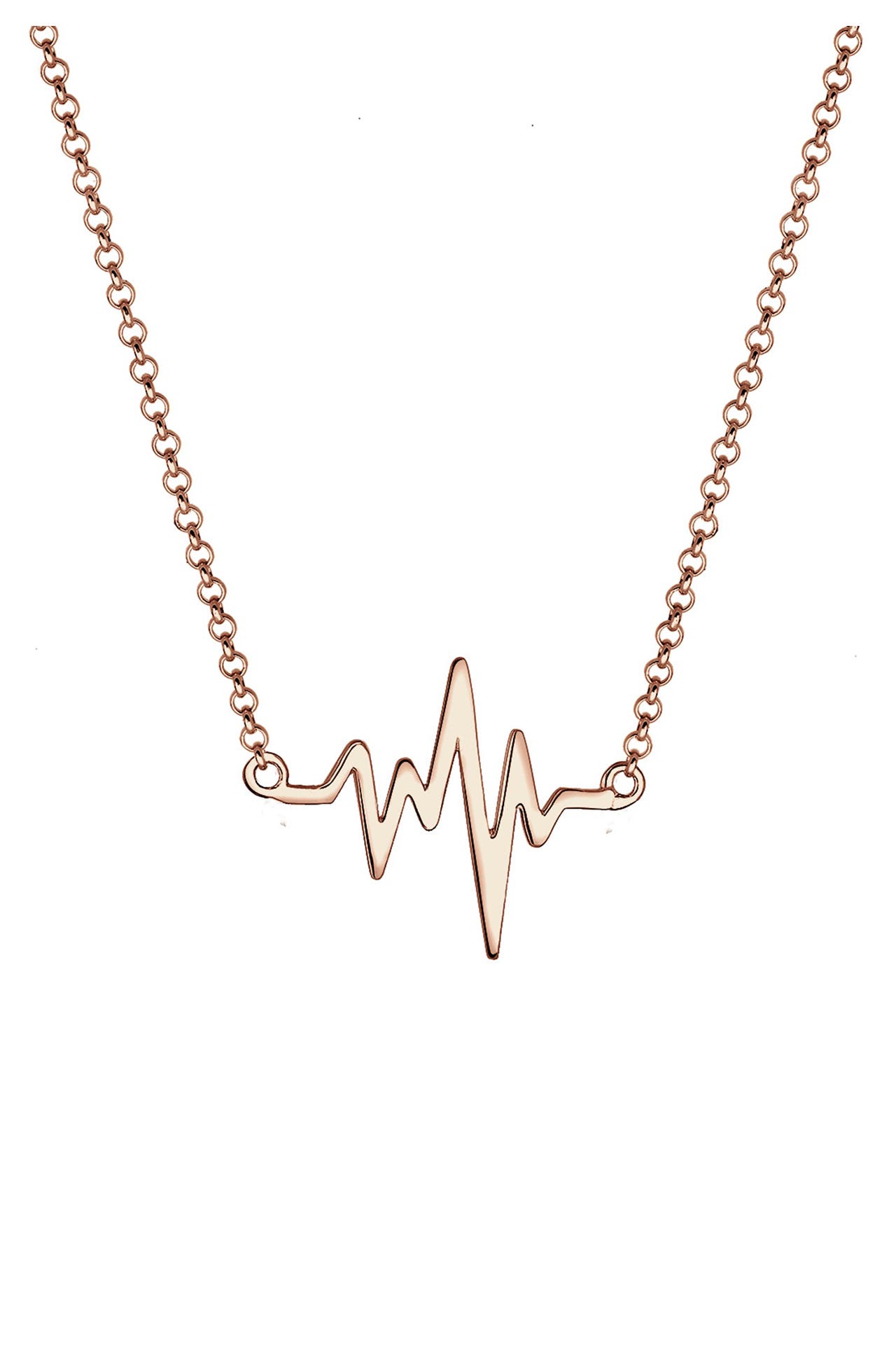 ELLI Kette Herzschlag Anhänger Liebe 925 Silber Rosegold, Bild 1