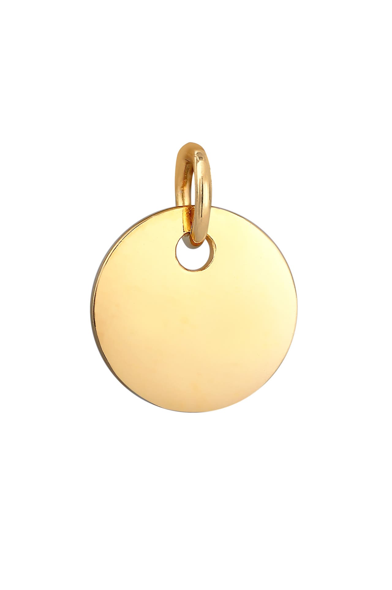ELLI PREMIUM Anhänger Plättchen Coin Gravur Platte 585 Gelbgold, Bild 1