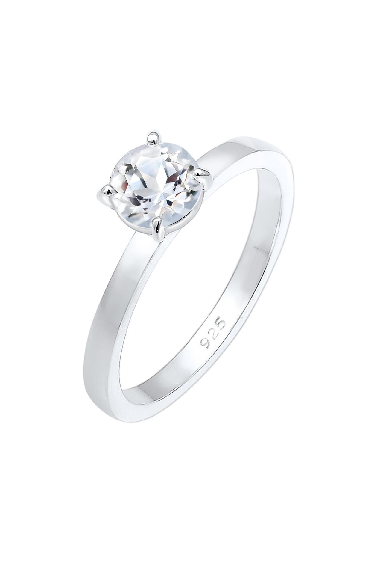 ELLI PREMIUM Ring Solitär Topas Weiß 925 Sterling Silber Silber, Bild 1