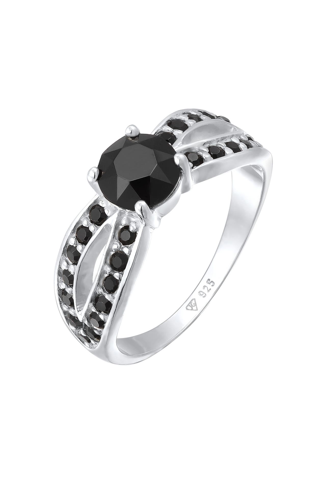 ELLI Ring Solitär Glamourös Kristall 925 Silber, Bild 1