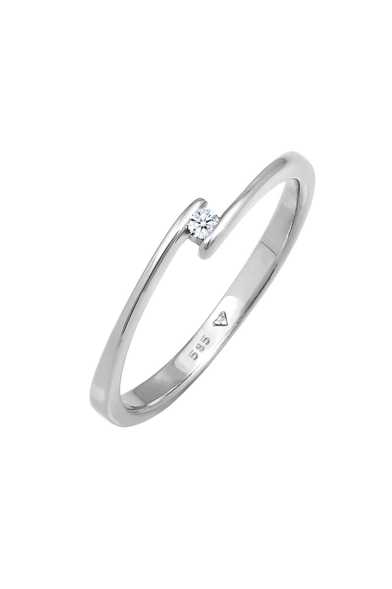 ELLI DIAMONDS Ring Verlobungsring Diamant Weiß Brillantschliff (0.03 ct) 585 Weißgold Silber, Bild 1