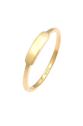 ELLI PREMIUM Ring Rechteck Geo Design 375 Gelbgold Gold