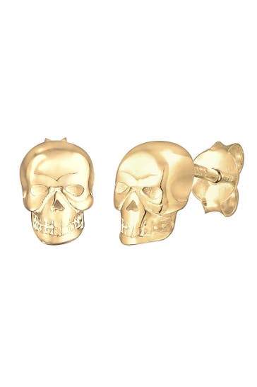 ELLI Ohrringe Totenkopf Rock Gothic Trend 925 Silber Gold