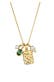 Kette Anhänger Organic Zirkonia Grün 925 Sterling Silber vergoldet Gold