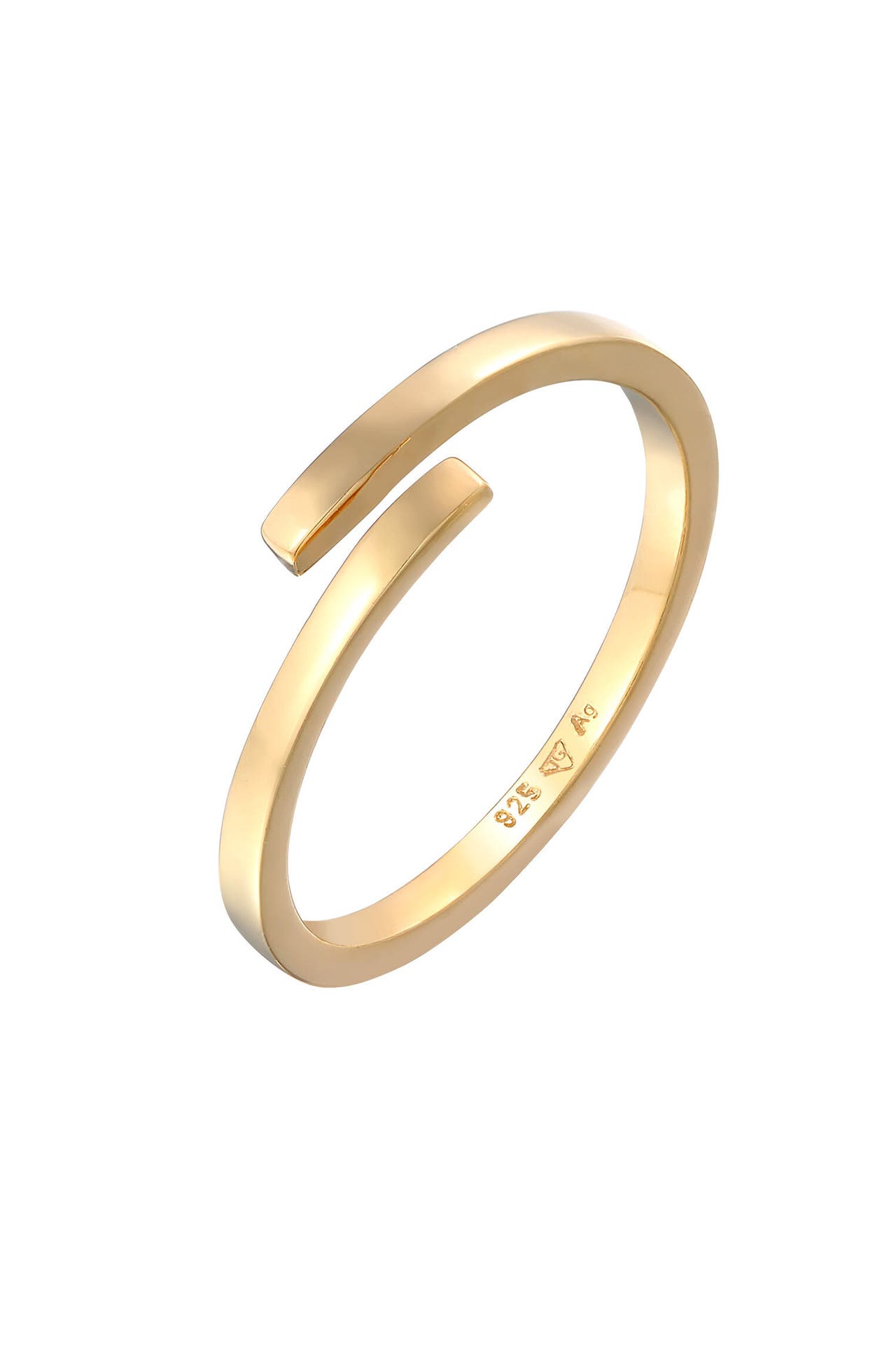 ELLI Ring Wickelring Offen Statement Geo 925 Silber Gold, Bild 1