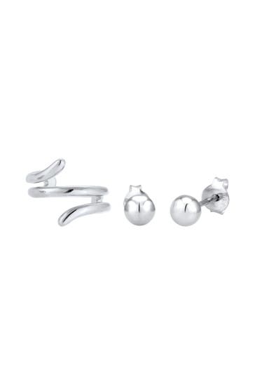 ELLI Ohrringe Ohrstecker Earcuff 2er Set 925 Sterling Silber Silber