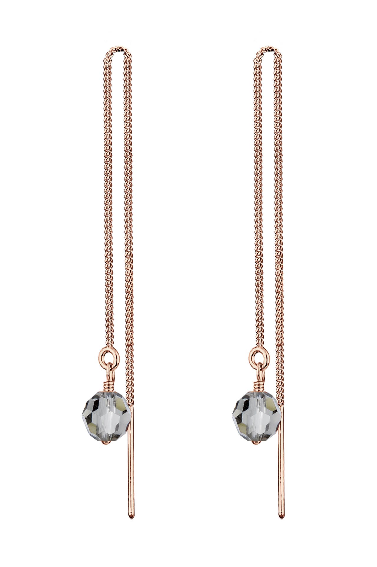 ELLI Ohrringe Ohrhänger Durchzieher Glas Kristalle Hellblau 925 Sterling Silber Rosegold, Bild 1